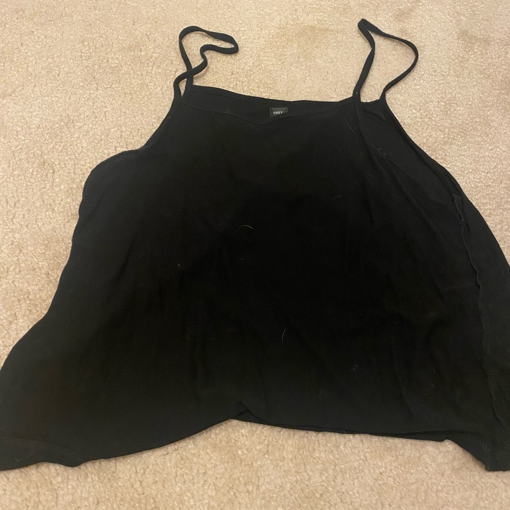 Black spaghetti strap open back